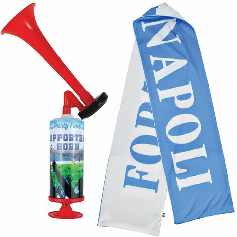 Zeus Party Kit Tifoso Italia – Trombetta 37 Cm Con Bandierina, 2 Palloni Gonfiabili, Battola Rumorosa Per Tifo Da Stadio