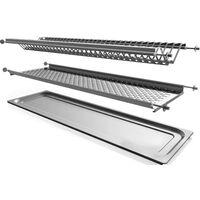 SCOLAPIATTI CM 76 ACCIAIO INOX RACCOGLIGOCCE PORTAPIATTI BICCHIERI DF  7930710