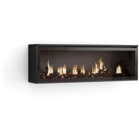 Elektrische haard LED , 107x38x25cm, Woonkamer - Eetkamer, Elektrische haard, Zwart