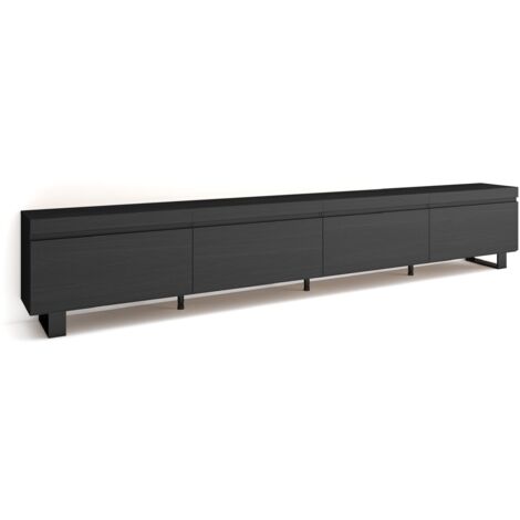 Skraut Home - TV-Schrank, Lowboard, für Wohnzimmer und Esszimmer, 320x57x35 cm, Für großformatiges TV, Industriedesign, Moderner Stil, Schwarz (1/5)