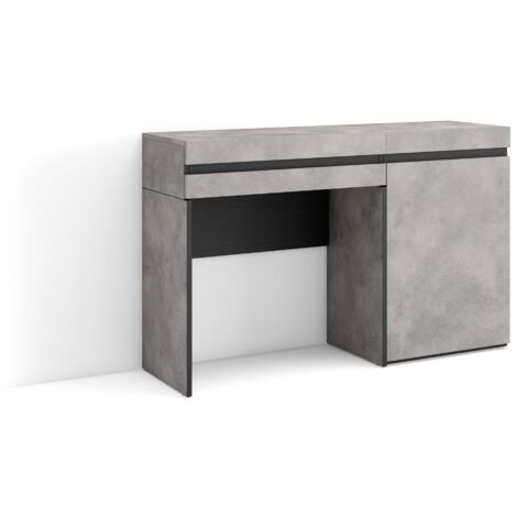 Skraut Home - Schminktisch, Frisiertisch mit Stauraum, 121x75x35 cm, mit Schublade, Schlafzimmer, Moderner Stil, Zementgrau