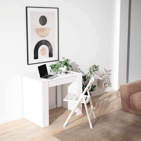 Skraut Home - Ausziehbarertisch, Multifunktionaler ausziehbarer, 140, Für 6 Gäste, Esszimmertische, Moderner Stil, Weiß