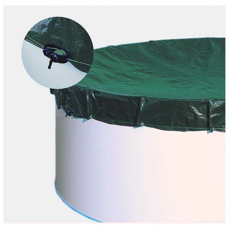 Bâche De Protection Ovale Pour Piscine Hors Sol - 274 X 549 Cm - Résistante Aux Intempéries - Avec Système De Fixation