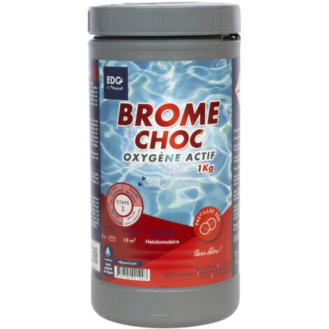 Ré activateur brome Cchoc Spa à l' oxygène actif- Pastilles 20 g Pot 1kg - Edg by Aqualux