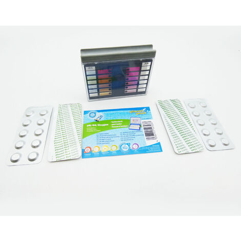 Trousse Analyse Piscine pH/Oxygene Actif - 2 x 20 analyses pour tester l'oxygene actif (brome choc) (1/2)
