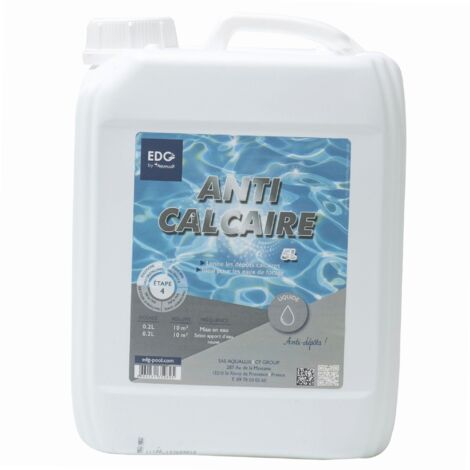 Anti Calcaire Piscine Et Spa - Anti tartre et eau laiteuse - Bidon 5 Litres - Edg by Aqualux