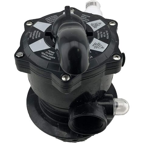 Vanne 6 Voies Filtre Piscine - Pour Filtre Edg Aqualux Axos Xeo Top - Noire