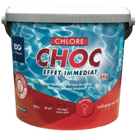 Chlore choc, granulés, seau de 5KG, EDG, pour stabilisation du PH - AQUALUX - 200272 (1/5)