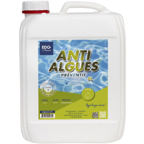 Anti Algues Piscine - Action Préventive - Bidon 5 Litres - Edg By Aqualux