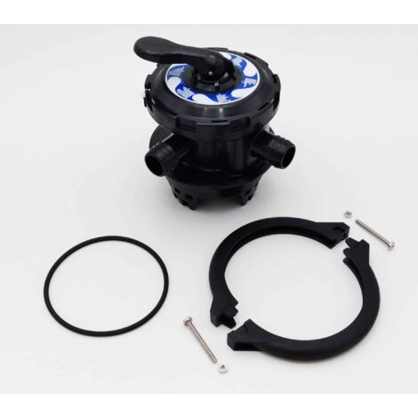Vanne 6 voies pour filtre piscine – Sortie cannelée 38 mm – Version top – Compatible avec filtres Planet Pool – Medipool