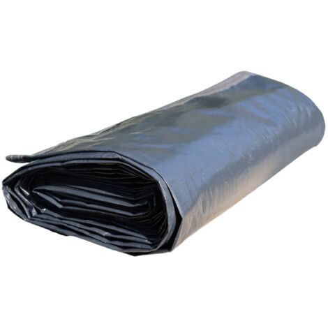 Bache Piscine Hivernage pour Piscine Hors Sol 610 x 375 cm - Forme Ovale - Bi Face Bleu-Gris - Edg