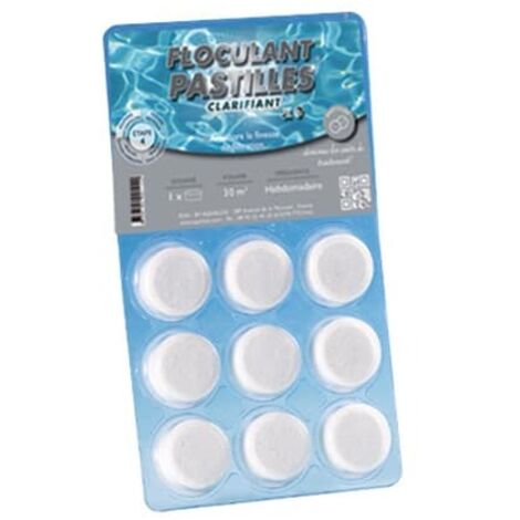 Clarifiant Floculant Pastilles - Anti Eau trouble - Le blister de 9 pastilles - Edg By Aqualux
