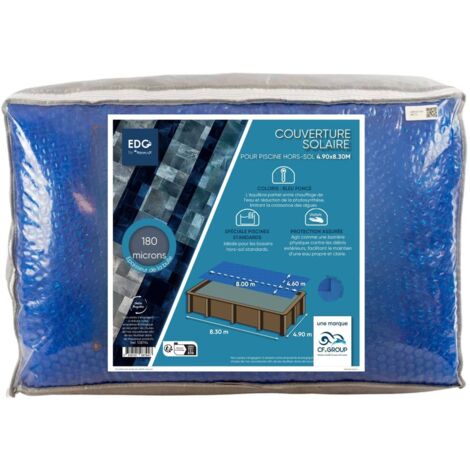 Couverture Solaire 4.6X8 BLEUE FONCE 180MIC PISCINE TUBULAIRE 4.7X8.1 (1/3)
