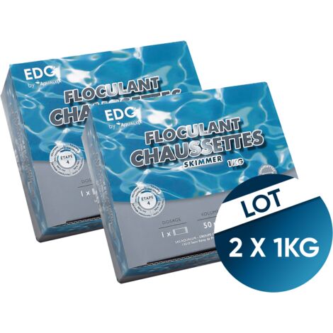 Chaussettes Floculantes Piscine - Les 2 boites de 8 Cartouches Clarifiantes 125G - 1kg - En (1/4)