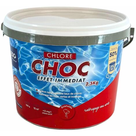 Chlore Choc Piscine - Granulés - Seau 2.5 kg - Chlore Rapide Effet Immediat - Edg