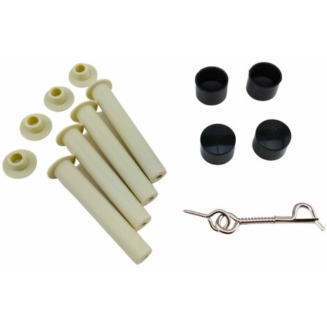 EDG – Kit de pièces détachées pour barrière de sécurité piscine – 4 fourreaux de sol 16mm – Bouchons et capuchons inclus – Qualité d'origine