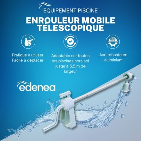Enrouleur Télescopique Piscine Hors Sol - Gain De Place - Mobile Sur Un Axe - Special Couverture Solaire Bâche À Bulles Été