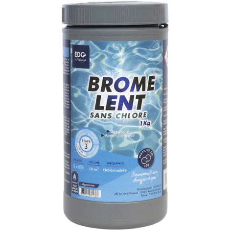 EDG – Désinfectant bromé pour spa et piscine – Pastilles 20g – Pot 1kg – Efficacité thermique pour eaux chauffées – Traitement inodore et non irritant