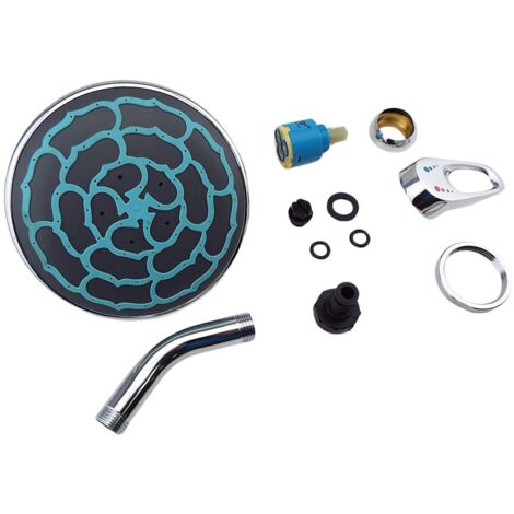 EDG – Kit pièces détachées douche solaire Aqualux 40L – Pommeau avec connecteur coudé – Robinet mitigeur complet – Installation facile
