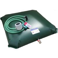 Récupérateur d'eau de pluie 200 litres – Citerne souple pliable en PVC – Dimensions 143 x 140 x 40 cm – Installation rapide et flexible – Edenea