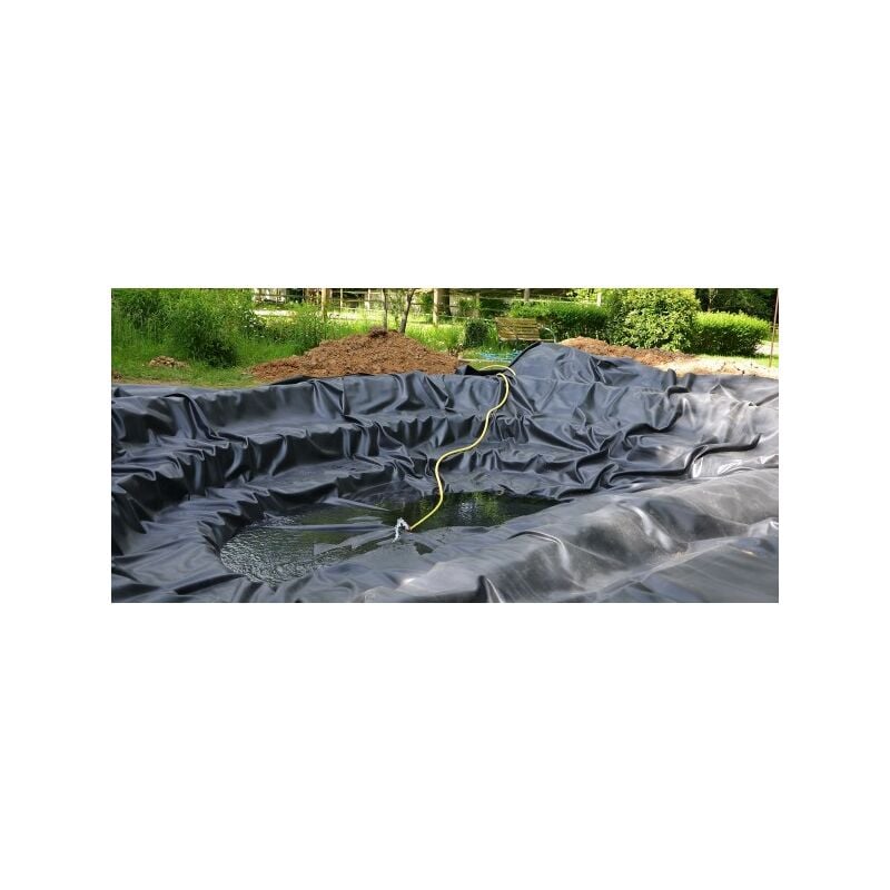 Liner de bassin en PVC 12 m x 2 m 0,5 mm, noir, bâche pour le bassin de  jardin