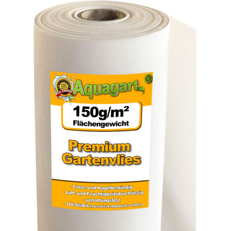 150 m² film de paillage, feutre de paillage anti-mauvaises herbes, bâche anti-mauvaises herbes, bâche de paillage, toile de paillage 150 g / m² blanc 1 m de large (1/5)