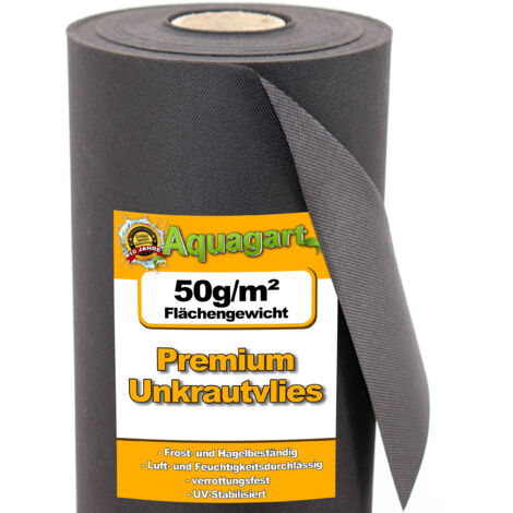 40 m² film de paillage, feutre de paillage anti-mauvaises herbes, toile de paillage, non-tissé 50 g 1,6 m de large (1/5)