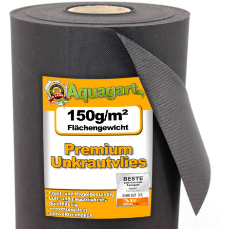 60 m² film de paillage, feutre de paillage anti-mauvaises herbes, voile de paillage, toile de paillage anti-mauvaises herbes 150 g / m², 1m de large (1/5)
