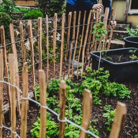 Bac Potager en Noisetier Tressé 1m20