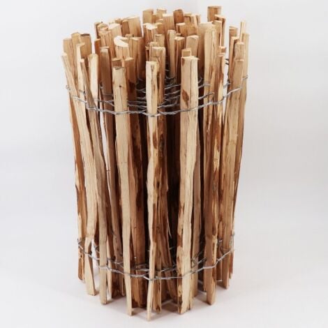 5m Clôture ganivelle 120cm de haut I Espacement des piquets 4-6cm I Clôture en noisetier I Blocage naturel des champignons et des insectes I Clôture en bois durable avec double harnais métallique I