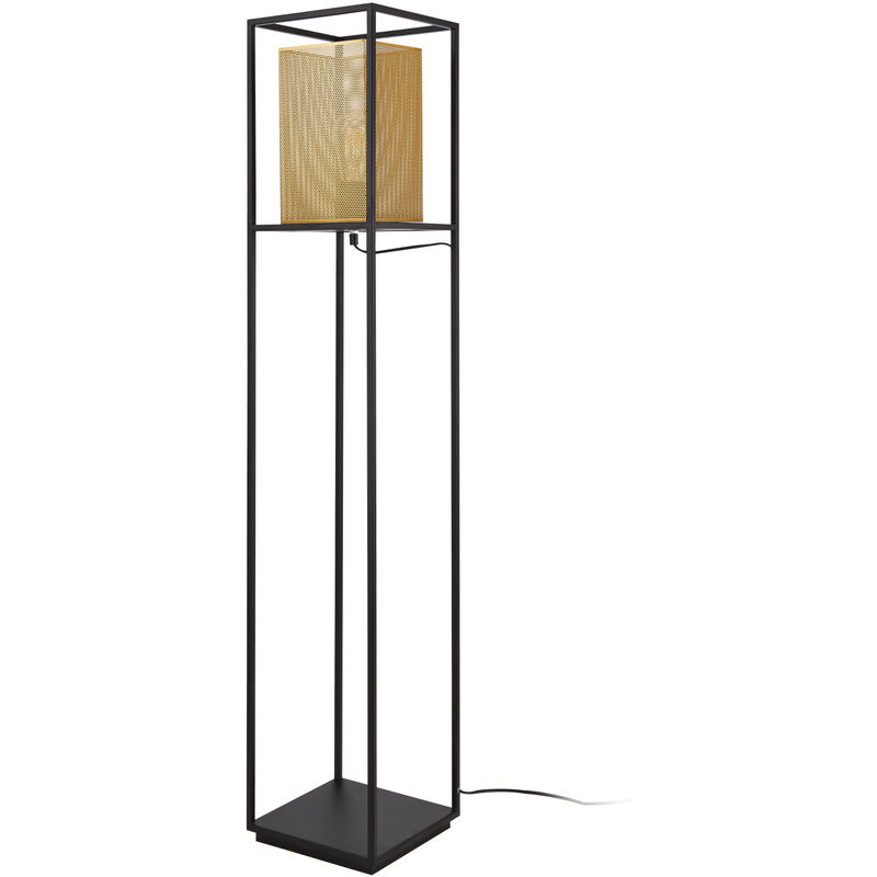 Lampada Da Terra Piantana 157 Cm – Stelo Ottone E Paralume Lino, Design Elegante Per Soggiorno E Lettura