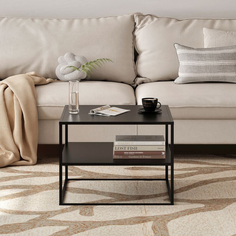 Tavolino Da Salotto Bianco Lucido 55x55x43 Cm In Truciolato