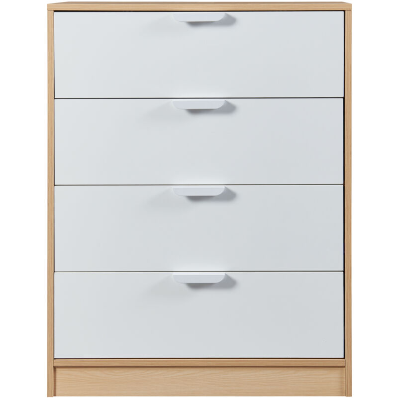 Clarisworld Cassettiera A Torre 4 Cassetti Stretti - Struttura Acciaio E Piano Legno, Organizer Salvaspazio Per Camera Letto E Ingresso