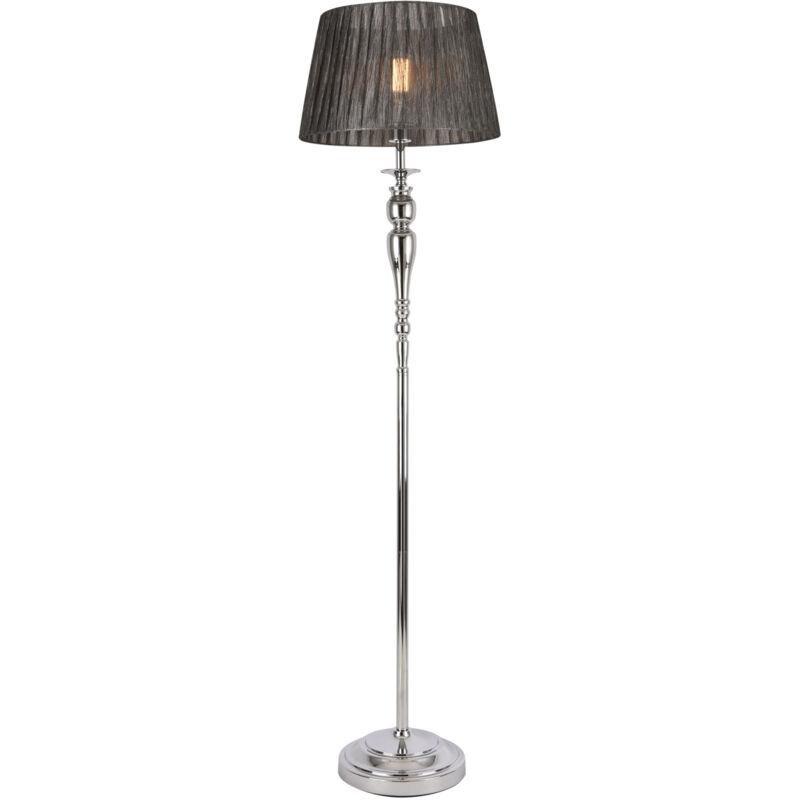 Qazqa XXL Lampada Da Terra Ad Arco – Moderna, 275 Cm, Paralume Grigio, Piede In Marmo Nero, Per Soggiorno E Camera