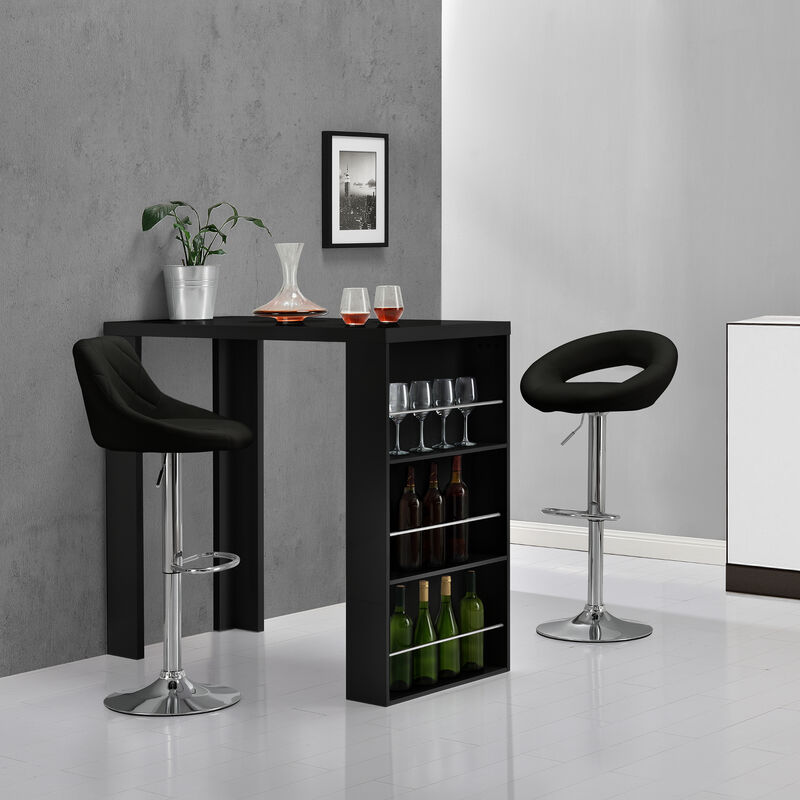 Vicco Tavolo bar con sgabelli, Antracite, 117 x 57 cm con 2 sgabelli da bar  : : Casa e cucina