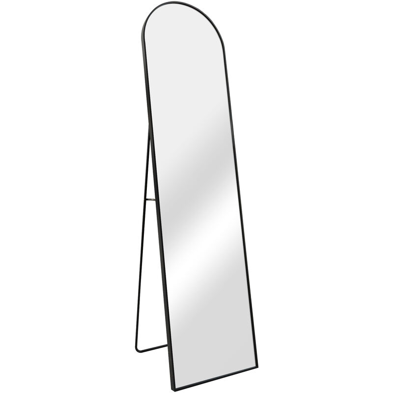 Cornice in Alluminio Specchio da Terra 160 x 40 cm Specchio da Appoggio a Figura Intera en.casa Nero 