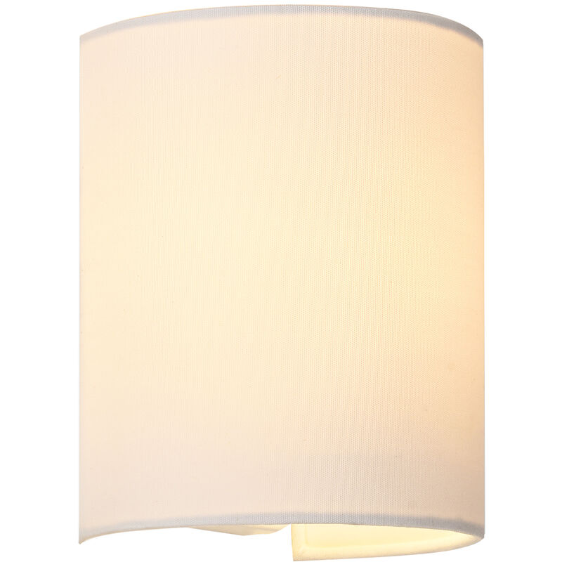 lux.pro] Lampada da Parete con Paralume a Forma Semicilindrica in Tessuto, 1x  E27 60W Lampada da Muro per Ingresso/Corridoio - Bianco