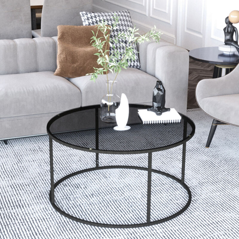 Baoblaze Tavolino Rotondo Da Divano – Piccolo E Robusto – 35 O 40 Cm – Ferro Nero – Moderno Per Soggiorno, Camera Da Letto O Dormitorio