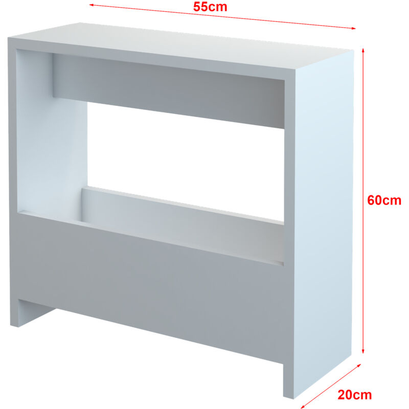 Tavolino Laterale [en.casa] Bianco Con Scomparti Aperti, 56,5x60x19,5 Cm, Per Soggiorno, Camera O Ingresso