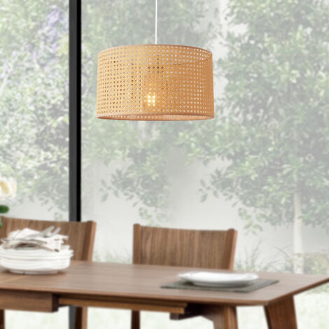 lux.pro Lampada a Sospensione con Doppio Paralume Cilindrico 30 cm in Tessuto Lampadario ad Altezza Regolabile Lampada da Soffitto per Soggiorno Salotto Ingresso - Nero/Oro