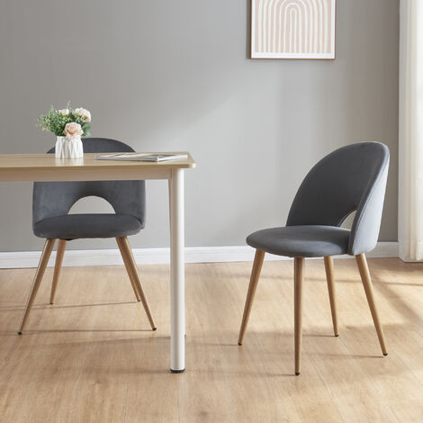 Set di 2 sedie da cucina sala da pranzo piede in acciaio velluto verde
