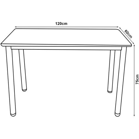 en.casa] Tavolo da Pranzo Rettangolare 120 x 60 cm con Gambe in