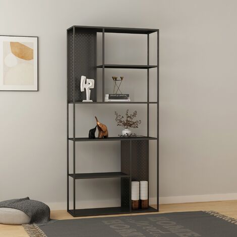Scaffale da Terra Libreria in Acciaio con 7 Scomparti Mobile Espositore in  Stile Industriale 188 x