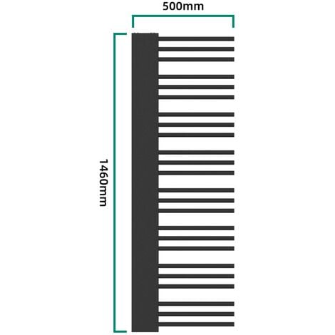 Scalda Asciugamani da Parete Kviteseid Scaldasalviette ad Acqua Calda 146 x  45 cm Nero [neu.haus]