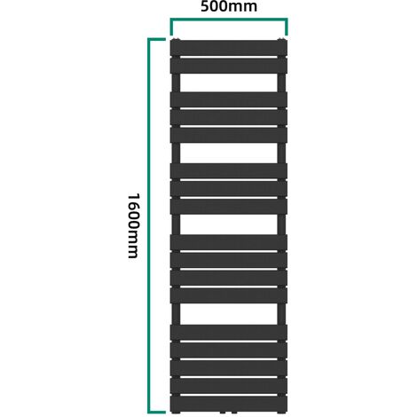 Scalda Asciugamani da Parete per Bagno Radiatore Scaldasalviette da Muro  120 x 60 cm Attacco Basso Centrale - Nero [neu.haus]