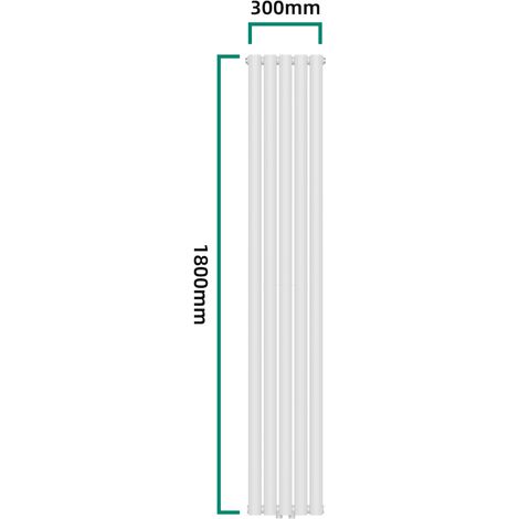 Termosifone Nore ad Acqua Calda Pannello Doppio con Elementi Tubolari 180 x  30 cm Bianco [neu.haus]