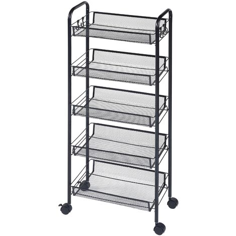 Carrello Organizzatore Con 5 Cestelli Girevoli - Mobile Con Rotelle Per Cucina, Ufficio, Bagno - Foto 9