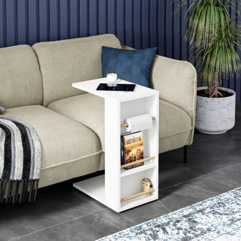 nwixbqoqn 80x40 cm Tavolo da Letto Rotante, Tavolo da Computer Regolabile in Altezza 64-89cm, Tavolo Rotante con Scaffale, Piccolo Cassetto per Camera da Letto, Soggiorno, Marrone