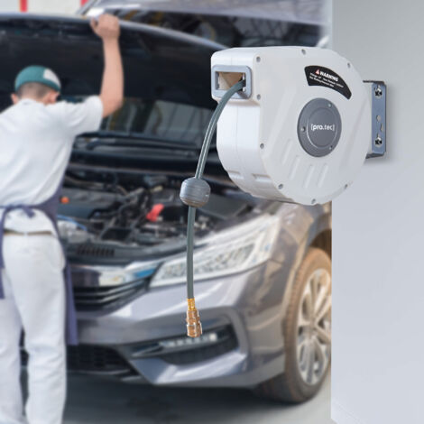 Avvolgitubo Automatico Ad Aria Compressa Da 20+2 Metri - Con Staffa Girevole 180° Per Officina - Foto 10