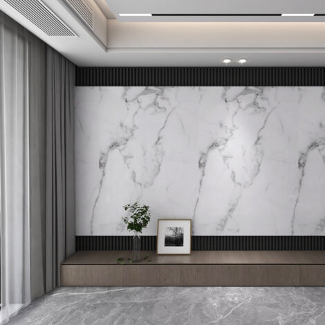 Pannelli Decorativi In PVC Effetto Marmo - 4 Pezzi 60x120 Cm - Rivestimento Pareti Per Bagno, Cucina, Casa - Foto 2